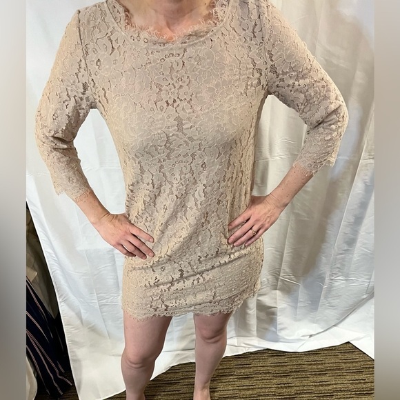 Joie Lace Mini Dress in Light Pink - Picture 15 of 15